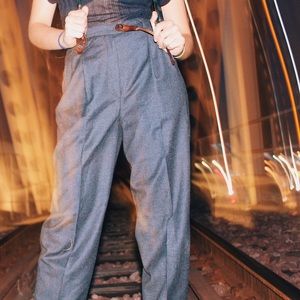 Vintage Ralph Lauren grey houndstooth wool slacks